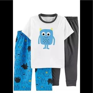 NWT 12m carters googley eyed monster pajamas Halloween fall boys layette present